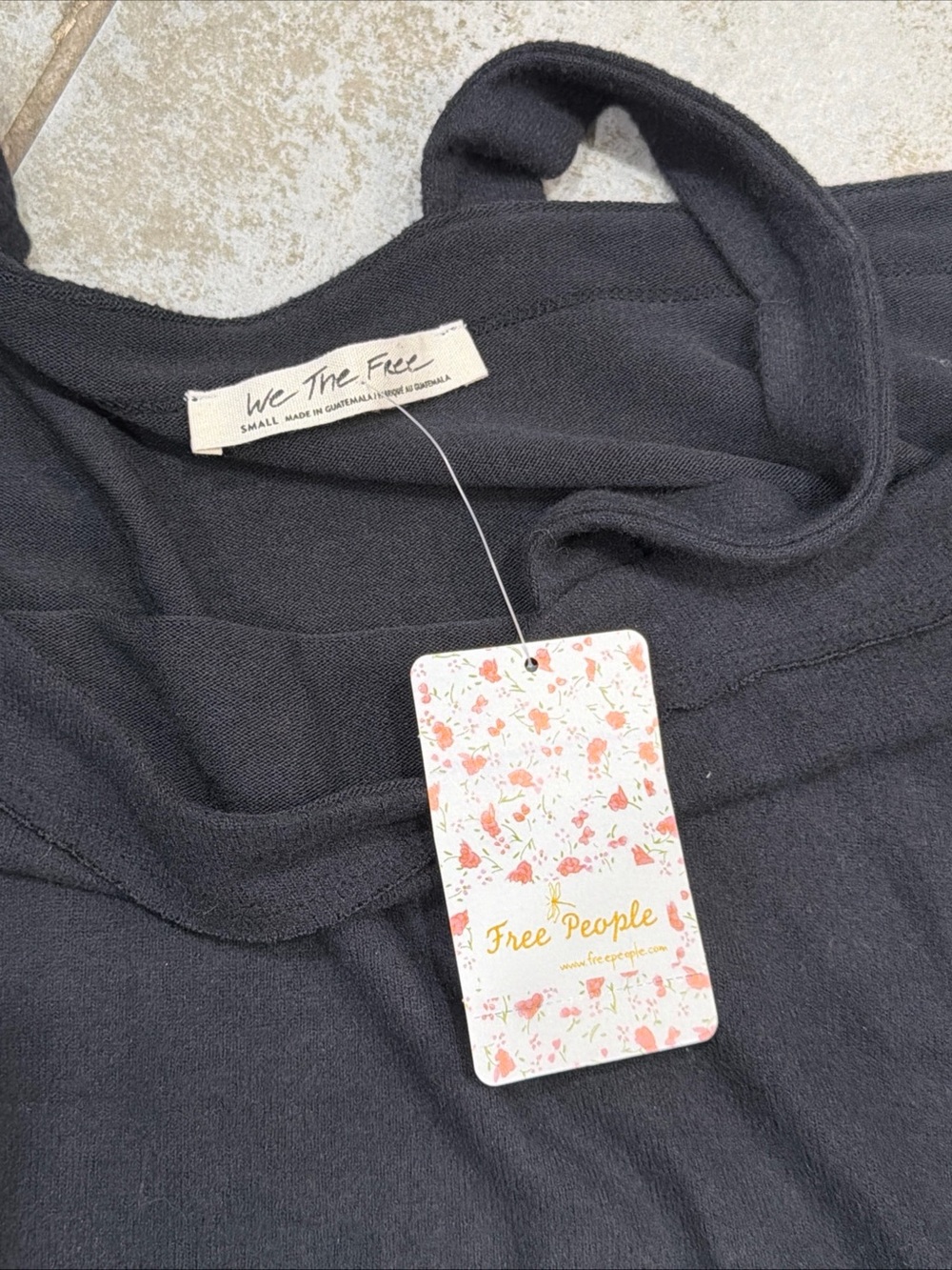 NWT Free People We The Free Flaunt It Pullover Black Off The Shoulder Top Size S - Picture 4 of 6